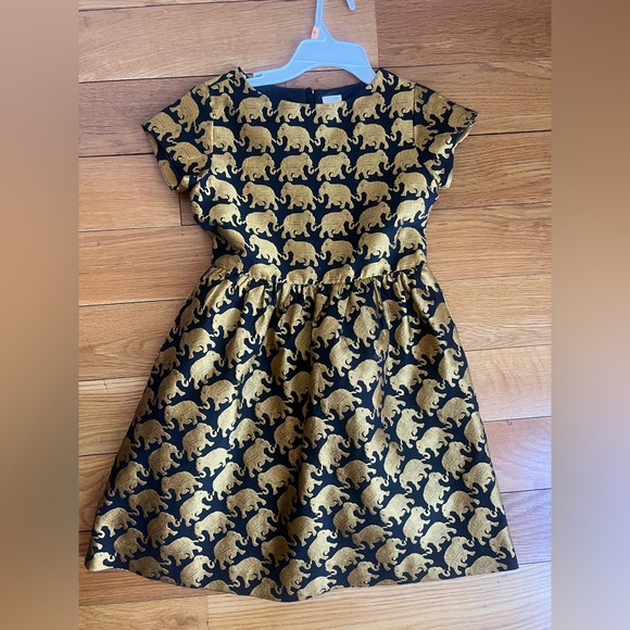Worn ONCE brocade style J Crew elephant dress - Picture 1 of 4